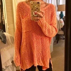 Free people orange light sweater size medium!
